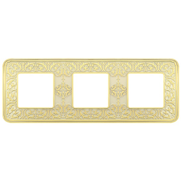 Рамка 3-ная Fede EMPORIO, gold white patina