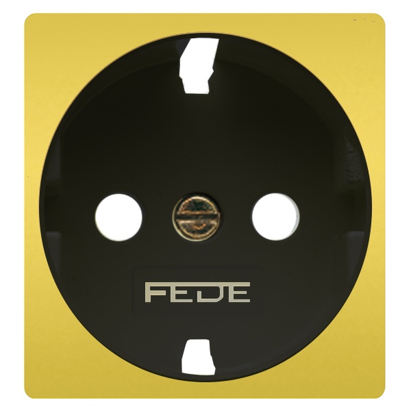 Обрамление розетки 2к+з (механизм FD16523) Fede Bright gold черный