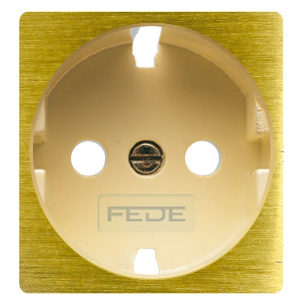 Обрамление розетки 2к+з (механизм FD16523) Fede Real gold бежевый