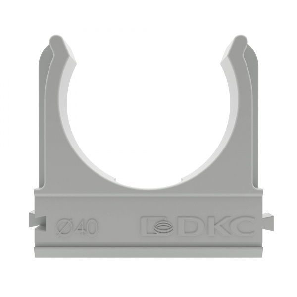 Держатель-клипса для труб и гофры с защелкой 40 мм серый DKC
