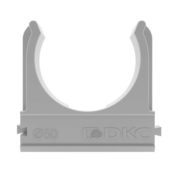 Держатель-клипса для труб и гофры с защелкой 50 мм серый DKC