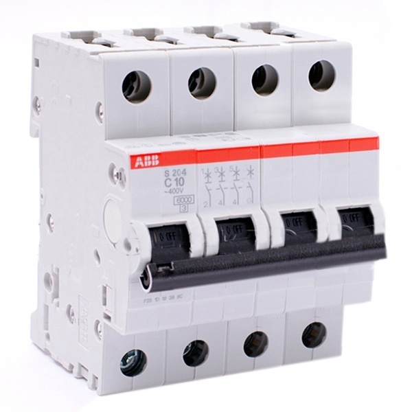 Автоматический выключатель ABB 4-полюсный S204 C10 (автомат электрический)