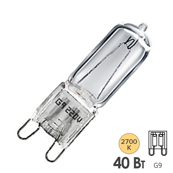 Лампа галогенная капсульная HCS CL 40W 220V G9 прозрачная