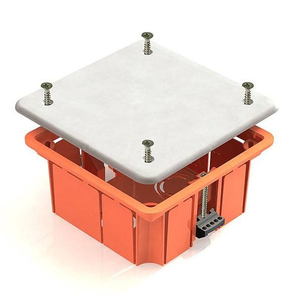 Коробка распаячная 92х92х45 мм скрытой установки для гипсокартона [уп. 126шт] GREENEL