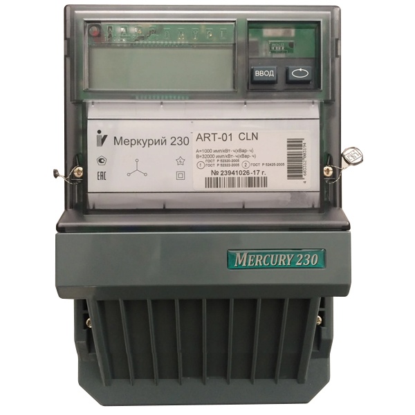 Электросчетчик Меркурий-230 ART-03СLN 5-7,5А 230/400В многотарифный транс. включения ЖКИ CAN PLC-I