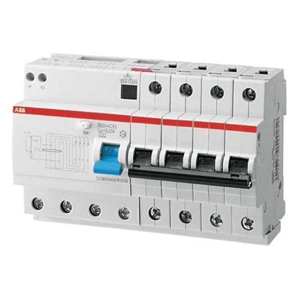 Дифференциальный автомат DS204 C50А 30mA тип АС 4P трехфазный электромеханический 6кА ABB (дифавтомат, АВДТ)