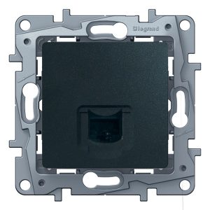 Розетка компьютерная Legrand Etika 1xRJ45 кат. 6e UTP, антрацит