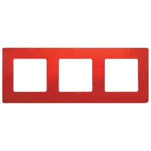 Рамка Legrand Etika 3 поста красный
