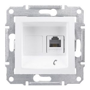 Телефонная розетка RJ11 Sedna белый