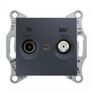 TV/SAT розетка проходная Sedna, графит