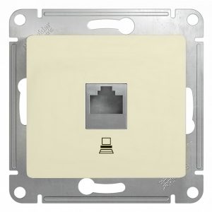 Розетка компьютерная SE Glossa RJ45 кат.5E механизм, бежевый