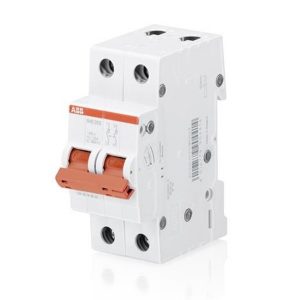Рубильник модульный ABB 2П 63А рычаг красный однофазный SHD202/63 (выключатель нагрузки)