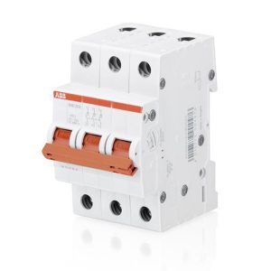 Рубильник модульный ABB 3П 32А рычаг красный трехфазный SHD203/32 (выключатель нагрузки)