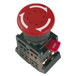Кнопка Generica AE-22 Грибок с фиксацией красная d22мм 240В 1НО+1НЗ