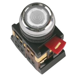 Кнопка Generica ABLFS-22 белый d22мм неон/240В 1НО+1НЗ