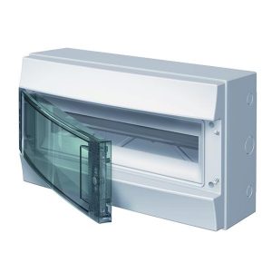 Влагозащищенный настенный шкаф ABB Mistral65 18М прозрачная дверь, клеммник 1SLM006501A1203