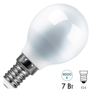 Лампа светодиодная шарик Feron LB-95 G45 7W 4000K 220V E14 холодный свет