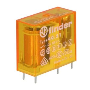 Миниатюрное реле Finder 1CO 10A шаг 5мм AgNi 230В AC