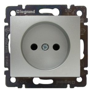Розетка Legrand Valena без заземления алюминий