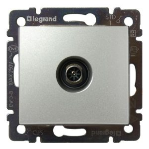 Розетка телевизионная Legrand Valena TV простая 1,5дБ 2400мГц алюминий