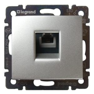 Розетка телефонная Legrand Valena RJ11 алюминий
