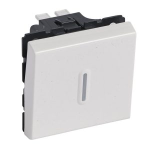 Кнопочный переключатель Legrand Mosaic 6A со светодиодной подсветкой 2 модуль белый