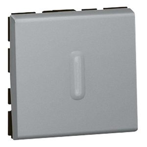 Переключатель Legrand Mosaic с подсветкой -2М алюминий