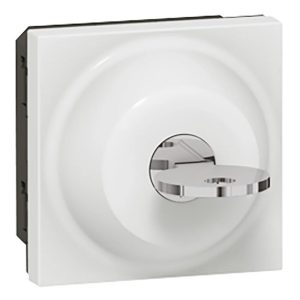 Выключатель с ключом Legrand Mosaic 3-позиционный 6A ключ RONIS 601 2 модуля белый