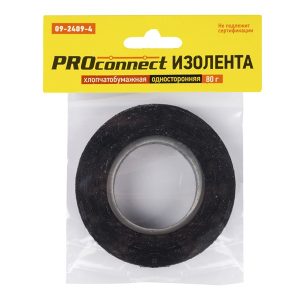 Изолента двусторонняя Proconnect х/б 80гр. черная