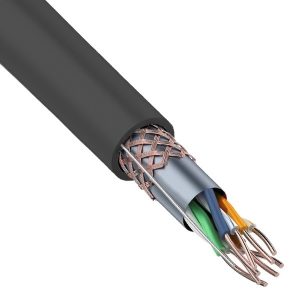 Кабель витая пара Rexant SFTP 4PR 24AWG cat 5e CU outdoor/уличный черный [305м] (провод для интернета)