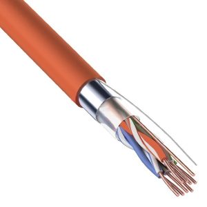 Кабель витая пара Rexant экранированный FTP 4PR 24AWG нг(А)-HF cat 5e CU ZH 8 жил оранжевый [305м] (провод для интернета)