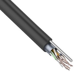 Кабель витая пара Rexant экранированный FTP 4PR 24AWG cat 5e CU outdoor/уличный с тросом [305м] (провод для интернета)