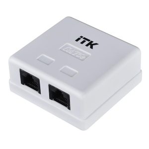 Настенная информационная розетка ITK RJ45, кат.5Е UTP, 2-порта