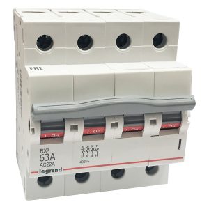 Рубильник модульный Legrand RX3 4П 63А трехфазный (выключатель нагрузки)
