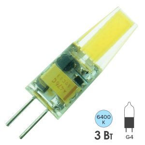 Лампа светодиодная Foton FL-LED G4-COB 3W 6400K 220V G4 210Lm 10x32mm дневной свет