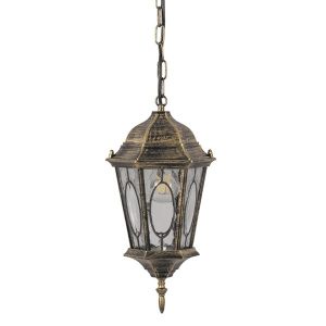 Светильник садово-парковый Витраж Feron PL164 E27 205х175х395мм черное золото (малый на цепочке)