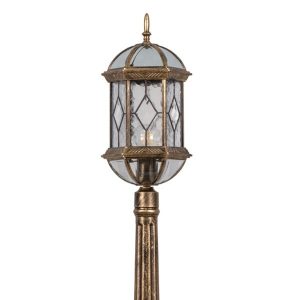 Светильник садово-парковый Витраж Feron PL176 E27 198х198х2100 черное золото (столб 2,1м)