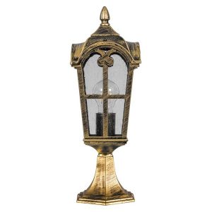 Светильник садово-парковый Замок Feron PL105 E27 150х150х440мм черное золото (на постамент 0,45м)