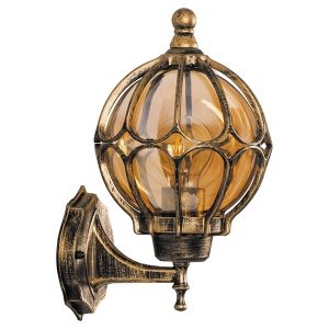 Светильник садово-парковый Сфера Feron PL3801 E27 220х260х380мм черное золото (на стену вверх)