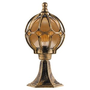 Светильник садово-парковый Сфера Feron PL3704 E27 180х180х380мм черное золото на постамент