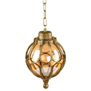 Светильник садово-парковый Сфера Feron PL3705 E27 180х180х790мм черное золото (на цепочке)