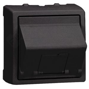 Адаптер Simon 73 Loft на 1 коннектор RJ45(12) наклонный с вкладышем в комплекте, графит