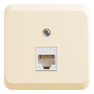 Накладная розетка компьютерная RJ45 кат.5E SE Этюд кремовый