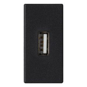 Разъем USB тип А, 22,5х45мм, винты, графит Simon