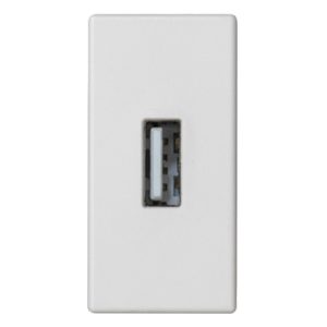 Разъем USB тип А, 22,5х45мм, винты, белый Simon