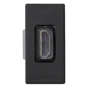 Разъем HDMI Simon K45, 22,5х45мм, (мама-мама), графит