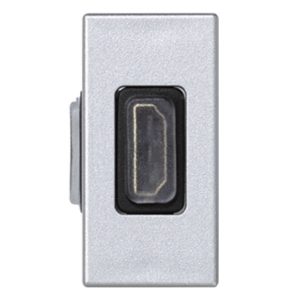 Разъем HDMI Simon K45, 22,5х45мм, (мама-мама), алюминий