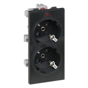 Розетка двойная Simon Connect 2P+E 16А 250В, S-модуль 52x108мм, графит
