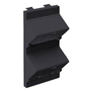 Адаптер Simon Connect наклонный на 2 RJ45 CJ545U(F), CJ645U(F) шторки, S-модуль 52x108мм, графит