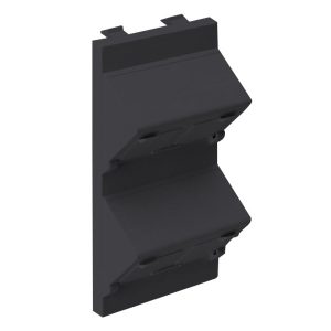 Адаптер Simon Connect наклонный на 4 RJ45 CJ545U(F), CJ645U(F) шторки, S-модуль 52x108мм, графит